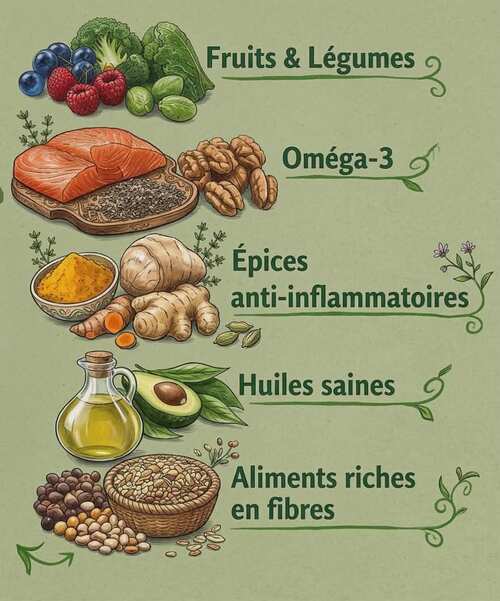 Aliments favorables au microbiote contre la goutte