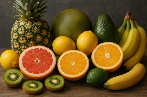 Papaye, goyave et fruits tropicaux adaptés aux personnes souffrant de goutte