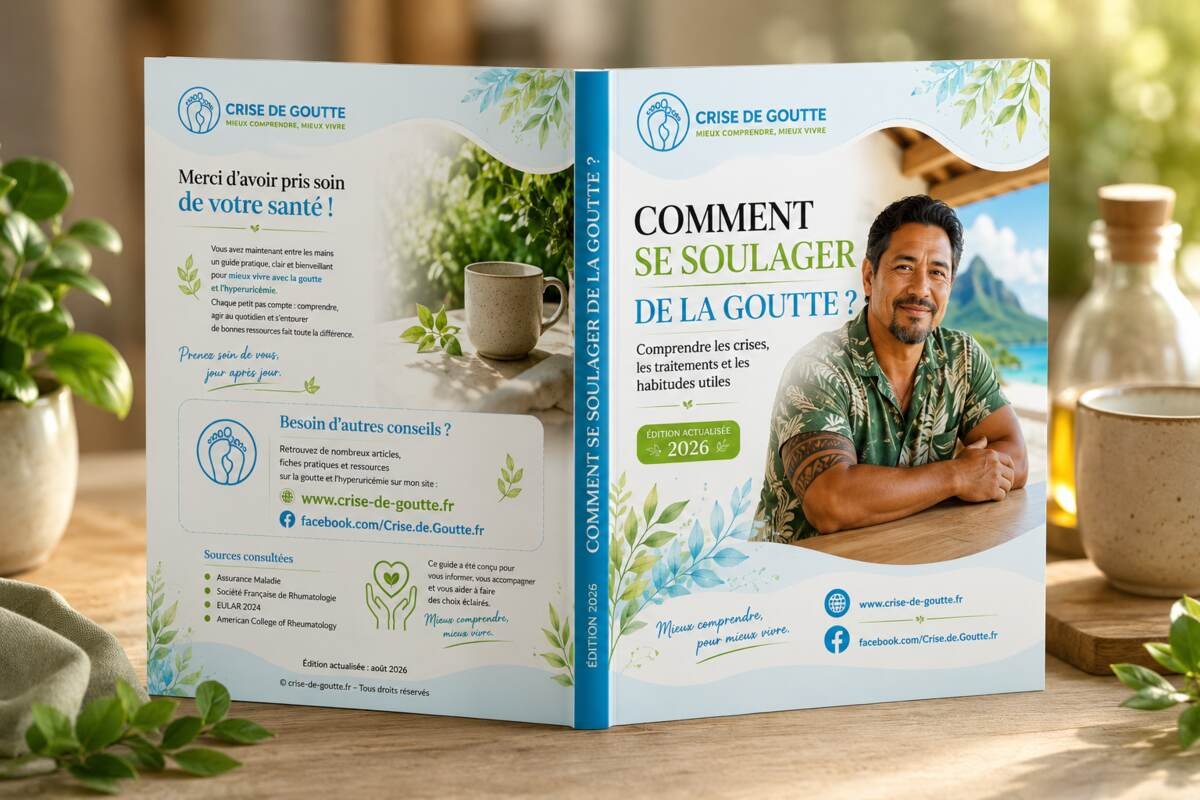 Goutte et acide urique : mieux comprendre pour mieux agir 6 Guide gratuit 2026 sur la goutte présenté sous forme de brochure