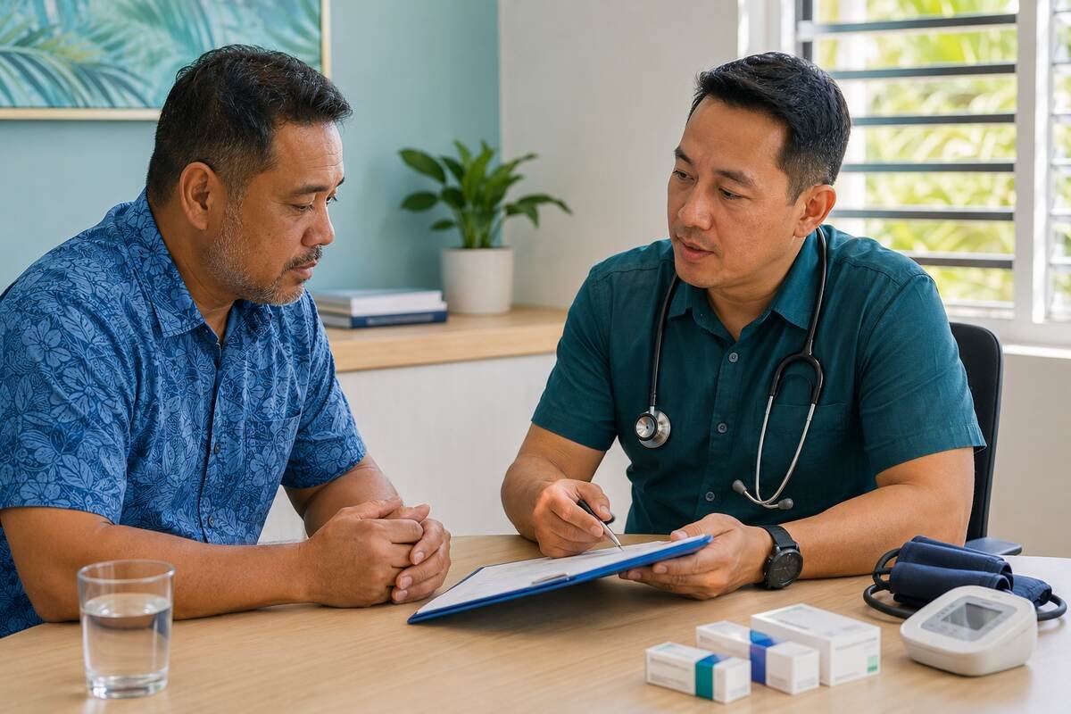 Consultation sur l’hypertension et la goutte avec vérification des médicaments et de l’acide urique